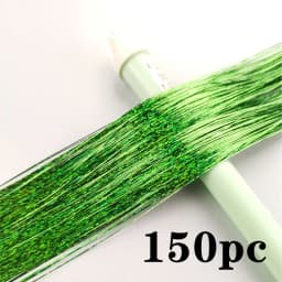 Synthetic Hair Long 120cm 150 Strands Sparkle Hair Tinsel Hair Rainbow Shiny Silk Hair Extensions Dazzles Women Hippie for Braid