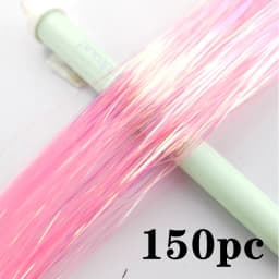 Synthetic Hair Long 120cm 150 Strands Sparkle Hair Tinsel Hair Rainbow Shiny Silk Hair Extensions Dazzles Women Hippie for Braid