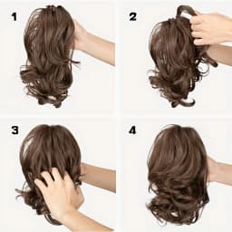 Synthetic Short Wavy Curly Ponytail Clip-in Hair Extension Heat Resistant Hair Ponytail Grab Clips for Women Daily Use