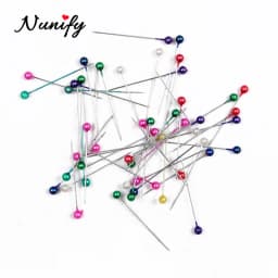 Pearl Head Pins For Wig Marking 50Pcs/Box Round Pearl Head Needles Straight Pins In Pearlized Ball Head Pins DIY Sewing Pin 36mm