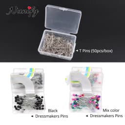 Pearl Head Pins For Wig Marking 50Pcs/Box Round Pearl Head Needles Straight Pins In Pearlized Ball Head Pins DIY Sewing Pin 36mm