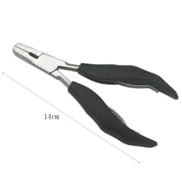 1Pc Black Flat Shape Plier with Small Grooves Pre-Bonded Hair Extension Clamp