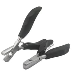 1Pc Black Flat Shape Plier with Small Grooves Pre-Bonded Hair Extension Clamp