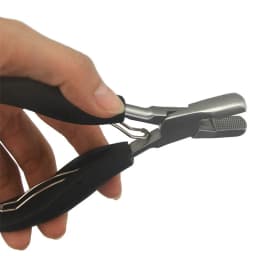 1Pc Black Flat Shape Plier with Small Grooves Pre-Bonded Hair Extension Clamp