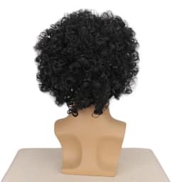 Short Black Curly Rocker Disco Wig with Glasses Boys Wet Look Wig 70s Mullet Wig Michael Jackson Role Play Synthetic Wig For Men