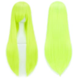 Soowee 80cm Long Synthetic Hair White Purple Cosplay Wigs Party Black Hair Straight Wig Hairpiece for Women