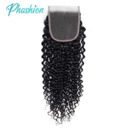 Phashion Kinky Curly Ear To Ear 13x4 Lace Frontal Transparent Swiss 4x4 Closure Pre Plucked Brazilian Remy Human Hair On Sale