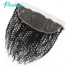 Phashion Kinky Curly Ear To Ear 13x4 Lace Frontal Transparent Swiss 4x4 Closure Pre Plucked Brazilian Remy Human Hair On Sale