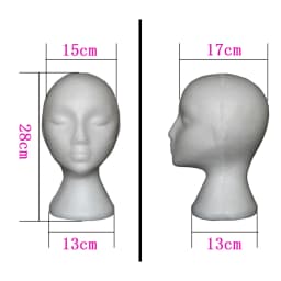 White Foam Head For Wig Display Female Mannequin Model Head Stand Hat Cap Wig Holder Styrofoam