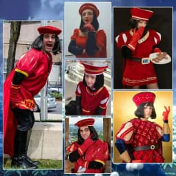 Synthetic Unisex Black Straight Flip in Short Full Bang Realistic Halloween Cosplay Bob Wig with Bangs Lord Farquaad Wig