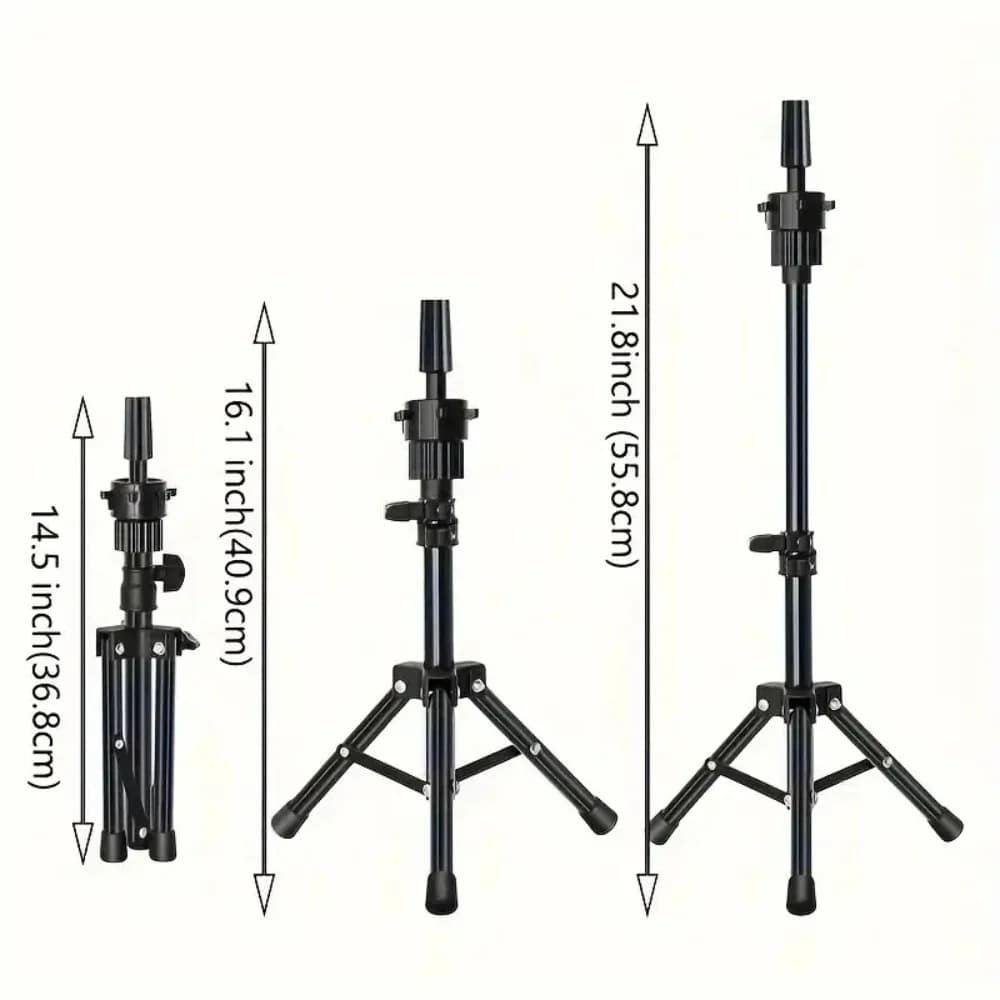 Wig Stand & 22 in Head Combination set,Canvas Wig Head Stand with Mannequin Head for Wigs Manikin Head Block Set for Wigs Making