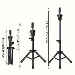 Wig Stand & 22 in Head Combination set,Canvas Wig Head Stand with Mannequin Head for Wigs Manikin Head Block Set for Wigs Making