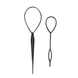 1set(2pcs) Ponytail Plastic Loop Styling Tools Simple Magic Hair Twist Styling Clip Braider Tools Black Bun Hairstyle Maker