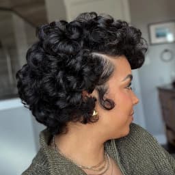 Short Curly Pixie Cut Wig Human Hair for Women Black Layered 13x4x1 T-Part Lace Front Short Human Hair Pixie Cut Glueless Wig
