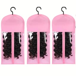 10PCS/3PCS/6PCS/1PCS Hair Extension Storage Bag with Hanger Transparent Wig Organizer Dustproof Holder for Hair Pieces