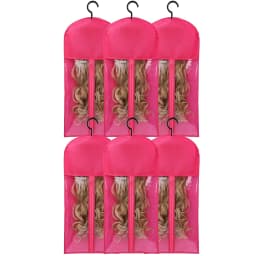 10PCS/3PCS/6PCS/1PCS Hair Extension Storage Bag with Hanger Transparent Wig Organizer Dustproof Holder for Hair Pieces