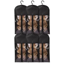 10PCS/3PCS/6PCS/1PCS Hair Extension Storage Bag with Hanger Transparent Wig Organizer Dustproof Holder for Hair Pieces