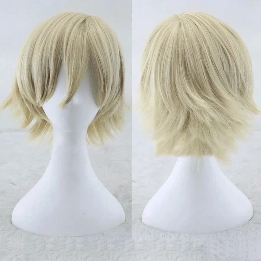 Anime Urahara Kisuke Cosplay Wig Kisuke Urahara Wigs Short Blonde Hair Heat Resistant Synthetic Men Party Wigs