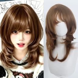 Lolita Style Wig with Bangs Long Curly Hair High Temperature Fibers Synthetic Wig For Women Christmas New Year Carnival Music