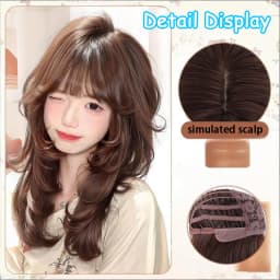 Lolita Style Wig with Bangs Long Curly Hair High Temperature Fibers Synthetic Wig For Women Christmas New Year Carnival Music