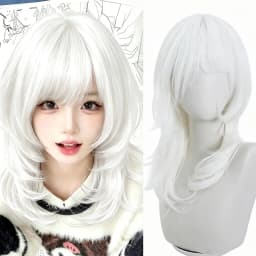 Lolita Style Wig with Bangs Long Curly Hair High Temperature Fibers Synthetic Wig For Women Christmas New Year Carnival Music