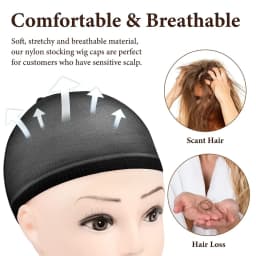 4/20pcs Black Wig Cap Elastic Breathable Invisible Wig Caps Perfect For Professional Use,2pcs/Pack