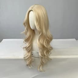Big Waves of Golden Synthetic Wig for Halloween Party Cosplay Role-Playing Daily Wear with High-Temperature Synthetic Wig Cap
