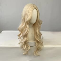 Big Waves of Golden Synthetic Wig for Halloween Party Cosplay Role-Playing Daily Wear with High-Temperature Synthetic Wig Cap