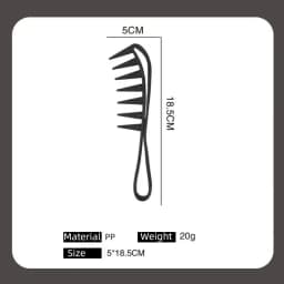 1 Wide Toothed Shark Comb Exfoliating Curly Hair Salon Hair Comb Styling Tool, Special for Real Hair Wigs