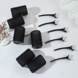 12pcs Curling Tool Set with 6 Non Heat Curlers and 6 Clips, available in multiple sizes Special for real hair wigs