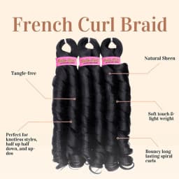 French Curly Braiding Hair Synthetic Wavy Hair Bundles Extensions Loose Weave Bundles 24 Inch 3pcs/Pack French Curly Braid Hairs