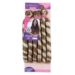 French Curly Braiding Hair Synthetic Wavy Hair Bundles Extensions Loose Weave Bundles 24 Inch 3pcs/Pack French Curly Braid Hairs