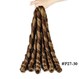 French Curly Braiding Hair Synthetic Wavy Hair Bundles Extensions Loose Weave Bundles 24 Inch 3pcs/Pack French Curly Braid Hairs
