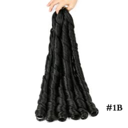 French Curly Braiding Hair Synthetic Wavy Hair Bundles Extensions Loose Weave Bundles 24 Inch 3pcs/Pack French Curly Braid Hairs