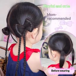 2 Pcs Bow Claw Clip Braided Ponytail Synthetic Hair Heat Resistant Fashion Hair Accessories for Women Daily Styling
