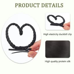 Synthetic Heart-Shaped Braided Hair Clip Style Children's Hair Synthetic Heart-Shaped Braided Hair Clip Hair Accessory
