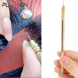 Copper Crochet Hook Set Ventilating Needles Hook For Lace Front Wigs With Individual Package Professional Hook Wig Making Tools