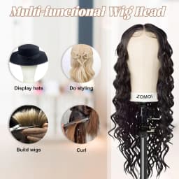 Mannequin Head Set with Adjustable Wig Stand Tripod, Professional Mannequin Canvas Head with Stand for Making Display Wig Making