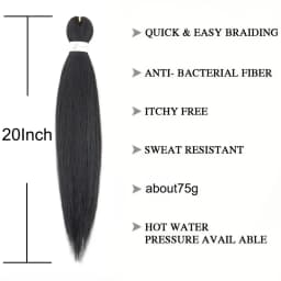 WIGSIN 20Inch Synthetic Pre Stretched Yaki Ez Box Braiding Hair for Women Hair Extension