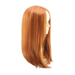 Women's Long Orange Wig Synthetic Hair High Temperature Fiber Straight Korean Cosplay Costume Wig 18 Inch Ladies Hairpiece