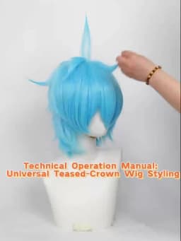 35cm Short Black Spiky Cosplay Wig Pre-Teased Crown Heat Resistant Synthetic Wig Layered Flipped-out Universal Anime Wig