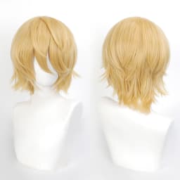 35cm Short Black Spiky Cosplay Wig Pre-Teased Crown Heat Resistant Synthetic Wig Layered Flipped-out Universal Anime Wig