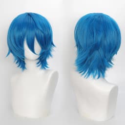 35cm Short Black Spiky Cosplay Wig Pre-Teased Crown Heat Resistant Synthetic Wig Layered Flipped-out Universal Anime Wig