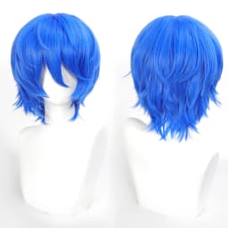 35cm Short Black Spiky Cosplay Wig Pre-Teased Crown Heat Resistant Synthetic Wig Layered Flipped-out Universal Anime Wig