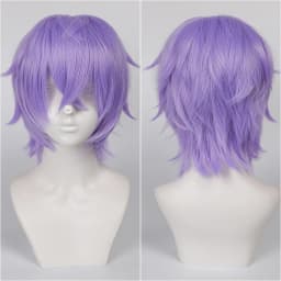 35cm Short Black Spiky Cosplay Wig Pre-Teased Crown Heat Resistant Synthetic Wig Layered Flipped-out Universal Anime Wig