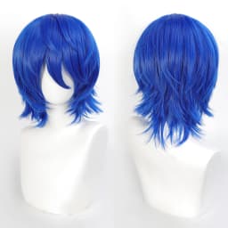 35cm Short Black Spiky Cosplay Wig Pre-Teased Crown Heat Resistant Synthetic Wig Layered Flipped-out Universal Anime Wig