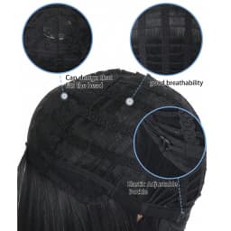 35cm Short Black Spiky Cosplay Wig Pre-Teased Crown Heat Resistant Synthetic Wig Layered Flipped-out Universal Anime Wig