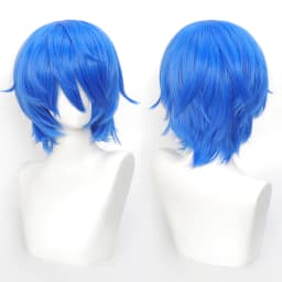 35cm Short Black Spiky Cosplay Wig Pre-Teased Crown Heat Resistant Synthetic Wig Layered Flipped-out Universal Anime Wig