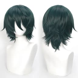 35cm Short Black Spiky Cosplay Wig Pre-Teased Crown Heat Resistant Synthetic Wig Layered Flipped-out Universal Anime Wig