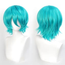 35cm Short Black Spiky Cosplay Wig Pre-Teased Crown Heat Resistant Synthetic Wig Layered Flipped-out Universal Anime Wig